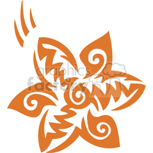 A stylized orange lotus design suitable for Christmas and holiday decorations, perfect for vinyl printing.