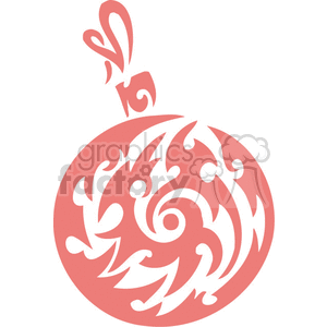 A decorative Christmas ornament clipart with swirling patterns, designed to be vinyl-ready.