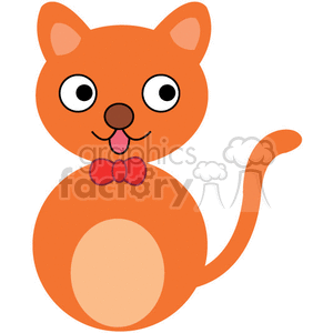 Cartoon Orange Cat with Bowtie