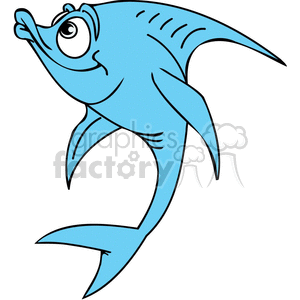 Funny Blue Fish Cartoon