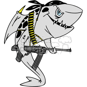 Rambo Shark cartoon character