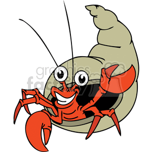 Happy hermet crab waving hello