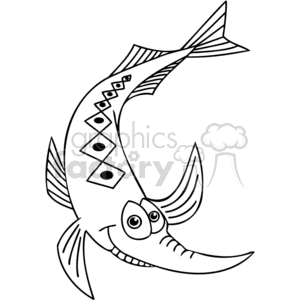 Cartoon Fish with Curved Nose
