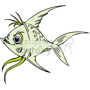 Funny Cartoon Fish with Whimsical Expression