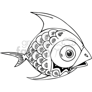 Cartoon Parrotfish - Funny Fish Illustration on Coral Reef Theme