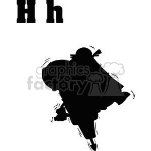 Funny Hippo Character Silhouette