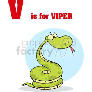 V is for Viper: Funny Cartoon Snake