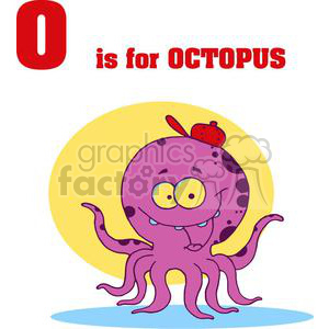 Funny Cartoon Octopus Character