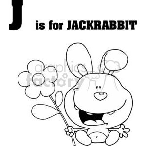 Alphabet Coloring Page - J is for Jackrabbit