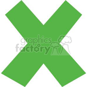 A green check mark in the shape of an 'X' on a white background. The image represents an indication of correctness, approval, or confirmation.
