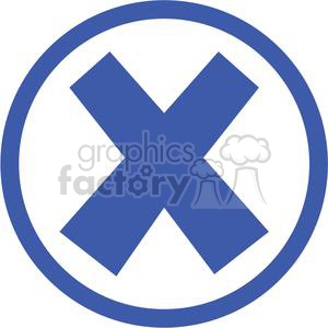 A blue 'X' symbol enclosed within a blue circle, often used to indicate a cancel or delete action.