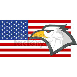 A humorous clipart image featuring an eagle head superimposed on the United States flag.