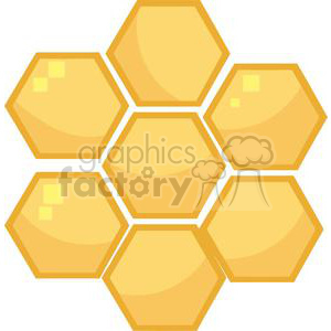 The clipart image features a collection of golden hexagons arranged to resemble a honeycomb structure, which is typically found in a beehive.