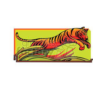 An artistic clipart of a leaping tiger, symbolizing one of the Chinese zodiac signs related to horoscopes and star signs.