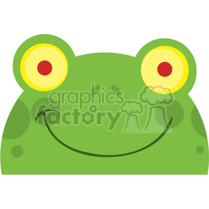 Cartoon Frog Face - Funny Green Amphibian