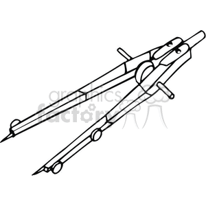 An outline illustration of a drafting compass, commonly used in mathematics and geometry for drawing circles.