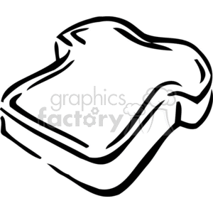 A black and white clipart image of a slice of bread with stylized lines.