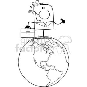 Black And White Outline Of A Man Standing On Earth Clipart Commercial Use Gif Jpg Png Eps Svg Pdf Clipart 3342 Graphics Factory