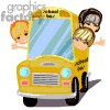 animated kids on a school bus