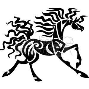 Tribal Horse with Flowing Mane