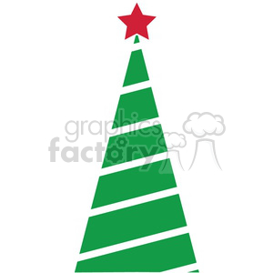 Minimalist Christmas tree design with a red star on top.