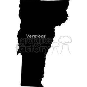 A clipart image showing the outline of the state of Vermont, USA.