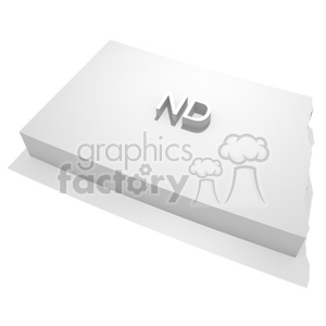 3D illustration of the state of North Dakota with 'ND' embossed on a rectangular block, representing the United States.