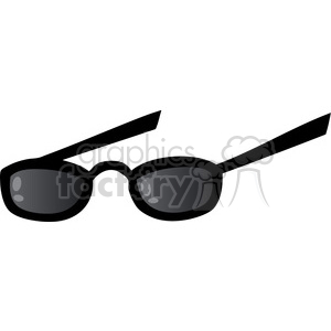 A clipart image of a pair of black sunglasses with dark lenses.