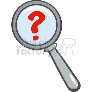The clipart image shows a magnifying glass with a red question mark in the center, suggesting the search for answers or the act of questioning.