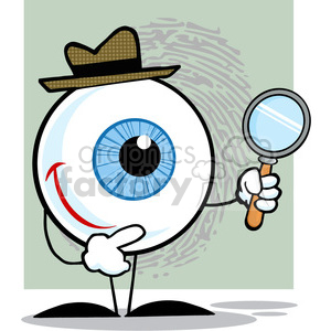 Detective Eye Character with Magnifying Glass