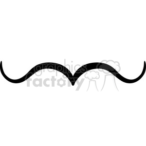 A black silhouette of a curled mustache, suitable for vinyl cutting.