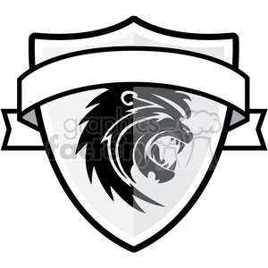   shield with lion and ribbon 