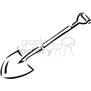 black and white dirt shovel