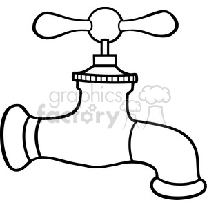 12875 RF Clipart Illustration Water Faucet