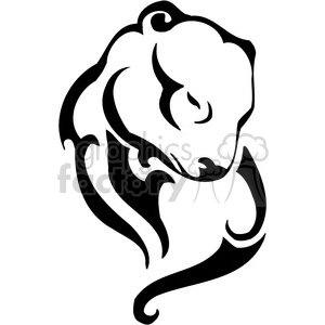 The image is a black and white clipart of a stylized polar bear. The bear's form is created with bold, smooth lines, giving it an abstract or artistic appearance suitable for vinyl cutting or graphic design purposes.