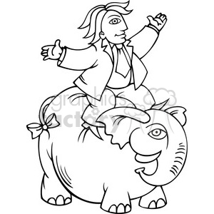   black and white Republican riding an elephant 