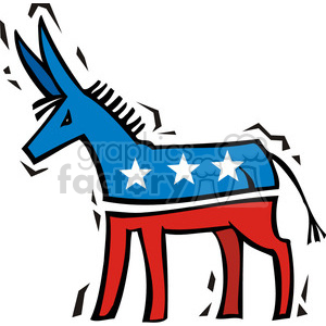 Democrat donkey cartoon mascot
