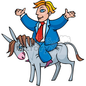   Democrat riding a donkey 