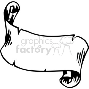 A black and white clipart image of a rolled parchment scroll.
