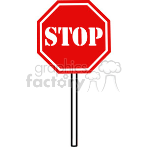 The clipart image shows a red octagonal stop sign on a pole. However, the word STOP is represented in a unique, altered way with the letter S being represented by a dollar sign $, followed by the letters T, O, P. The depiction is a stylized or humorous take on a traditional stop sign, aiming for a comical effect.