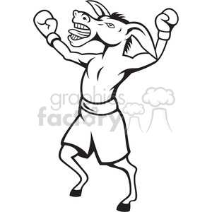 black and white donkey democrat boxer celebrate