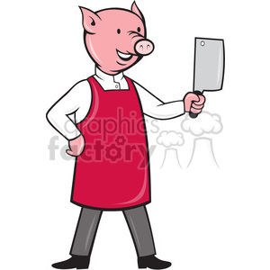 pig butcher standing