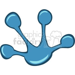   The image depicts a stylized cartoon footprint that is reminiscent of a frog