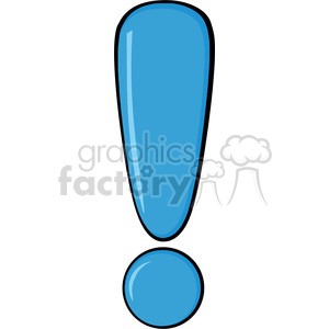 6276 Royalty Free Clip Art Blue Exclamation Mark