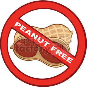 6593 Royalty Free Clip Art Stop Peanuts Sign With Text