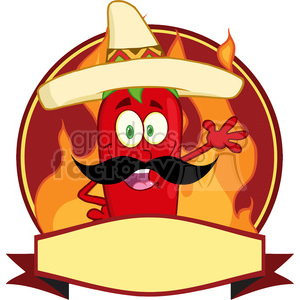   6787 Royalty Free Clip Art Mexican Chili Pepper Cartoon Mascot Logo 