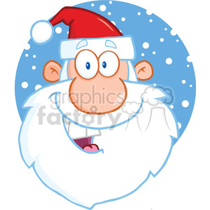 6655 Royalty Free Clip Art Happy Santa Claus Head Cartoon Character