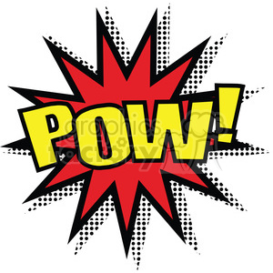 Pow burst onomatopoeia clip art vector images