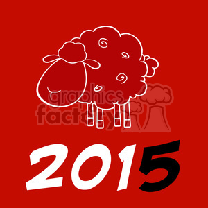   Royalty Free Clipart Illustration Happy New Year Of The Sheep 2015 Design Card With Black Number 