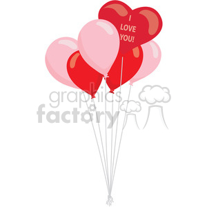 A clipart image of pink and red heart-shaped balloons, with one featuring the message 'I Love You'.